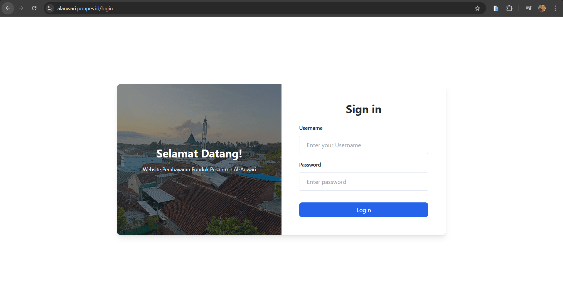 Pembayaran Pondok Pesantren Al Anwari